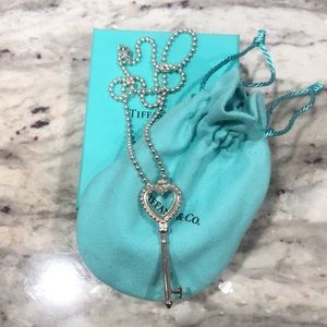 Tiffany Beaded Heart Key Pendant 